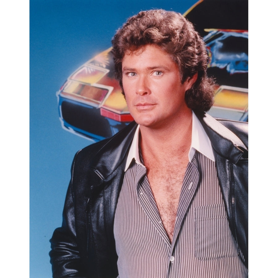 David Hasselhoff Portrait in Black Leather Jacket Photo Print Image 1