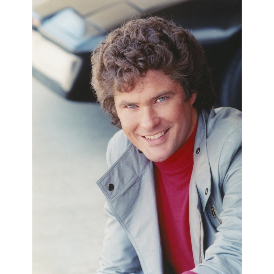 David Hasselhoff smiling in Grey Coat Photo Print Image 1