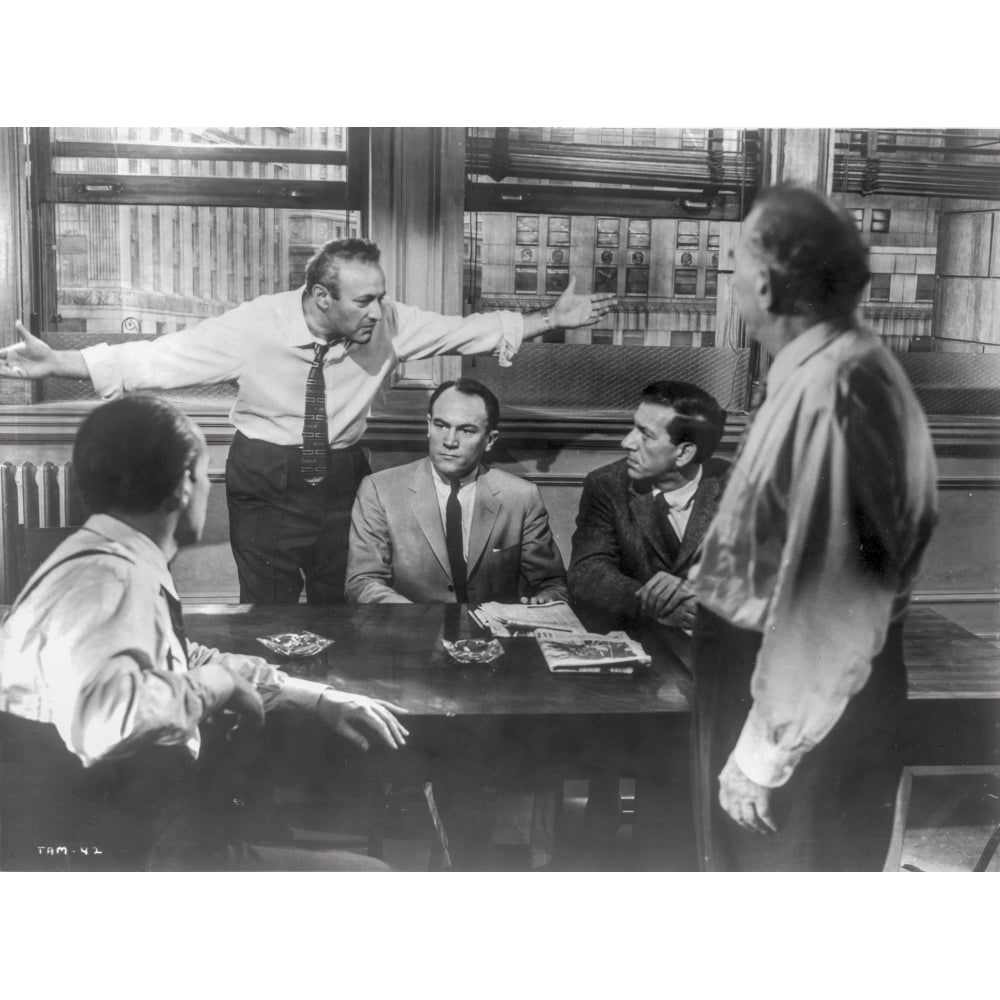 Twelve Angry Men Movie Scene in Black and White Photo Print Image 1