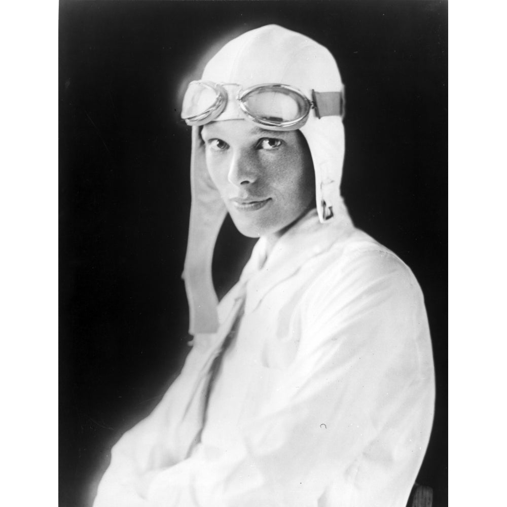 Amelia Earhart on Jet Pilot Costume Portrait Photo Print Image 1