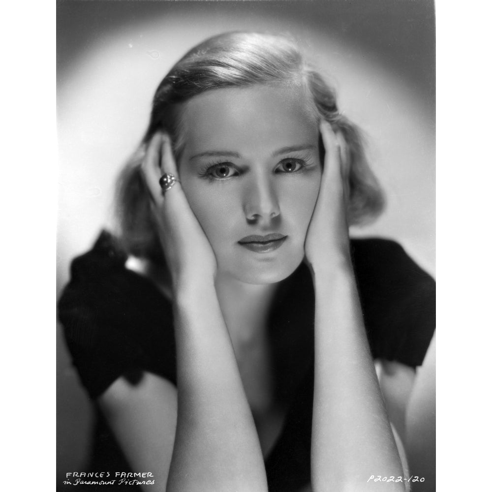 Frances Farmer Hands on Face Both Sides Portrait Photo Print Image 1