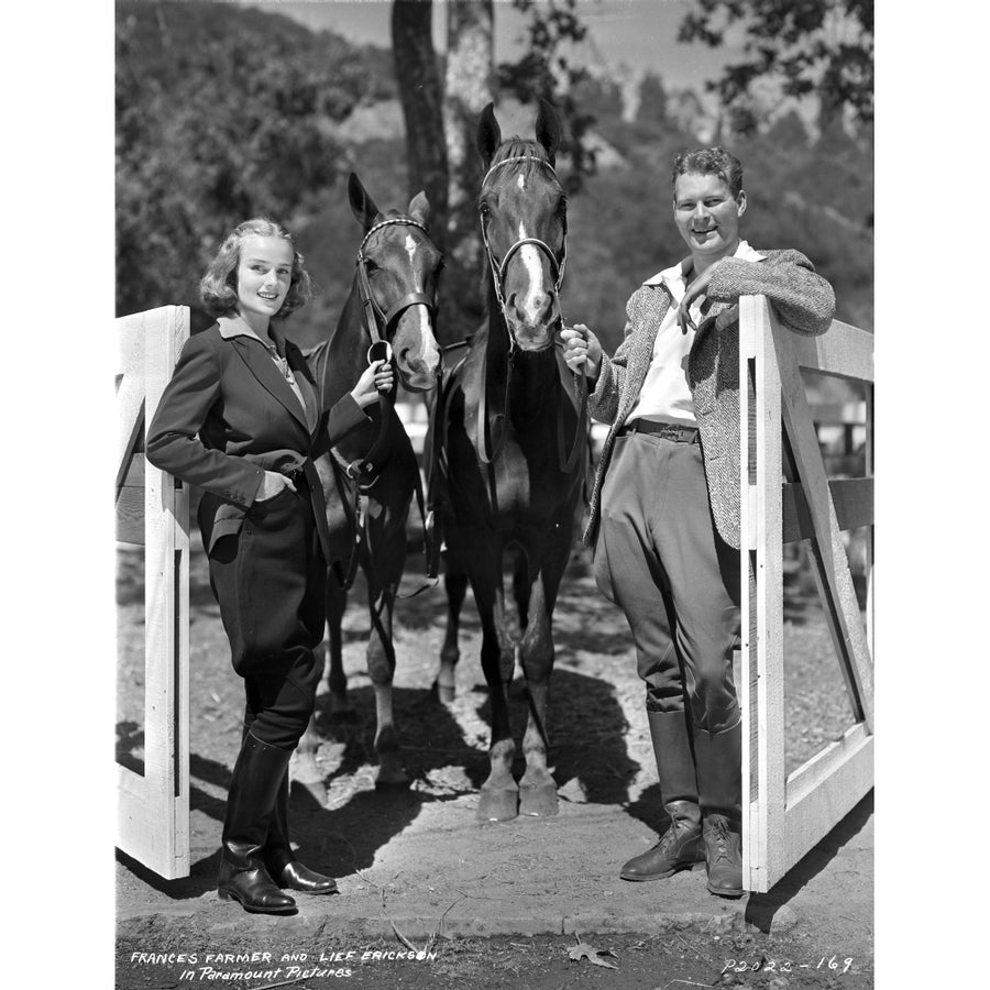 Frances Farmer Holding a Horse Portrait Photo Print Image 1