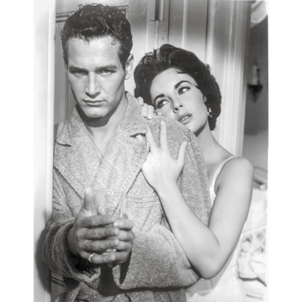 Cat On A Hot Tin Roof Couple Portrait in Black and White Photo Print Image 1