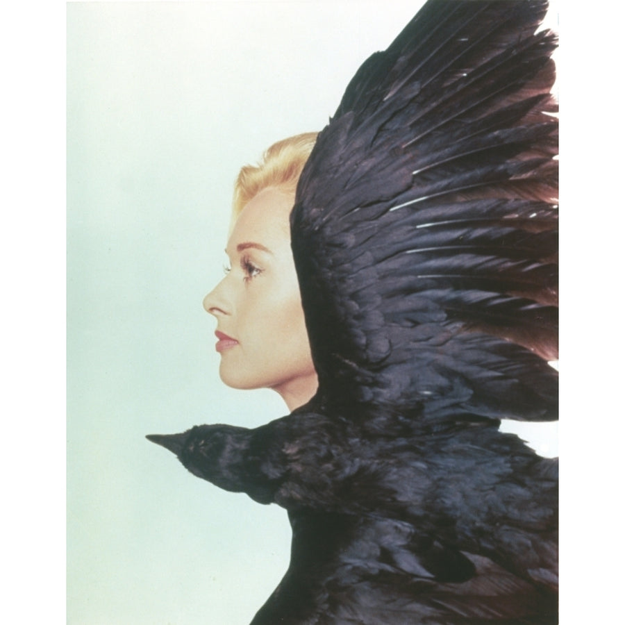 Tippi Hedren Facing Side View with Crow Portrait Photo Print Image 1