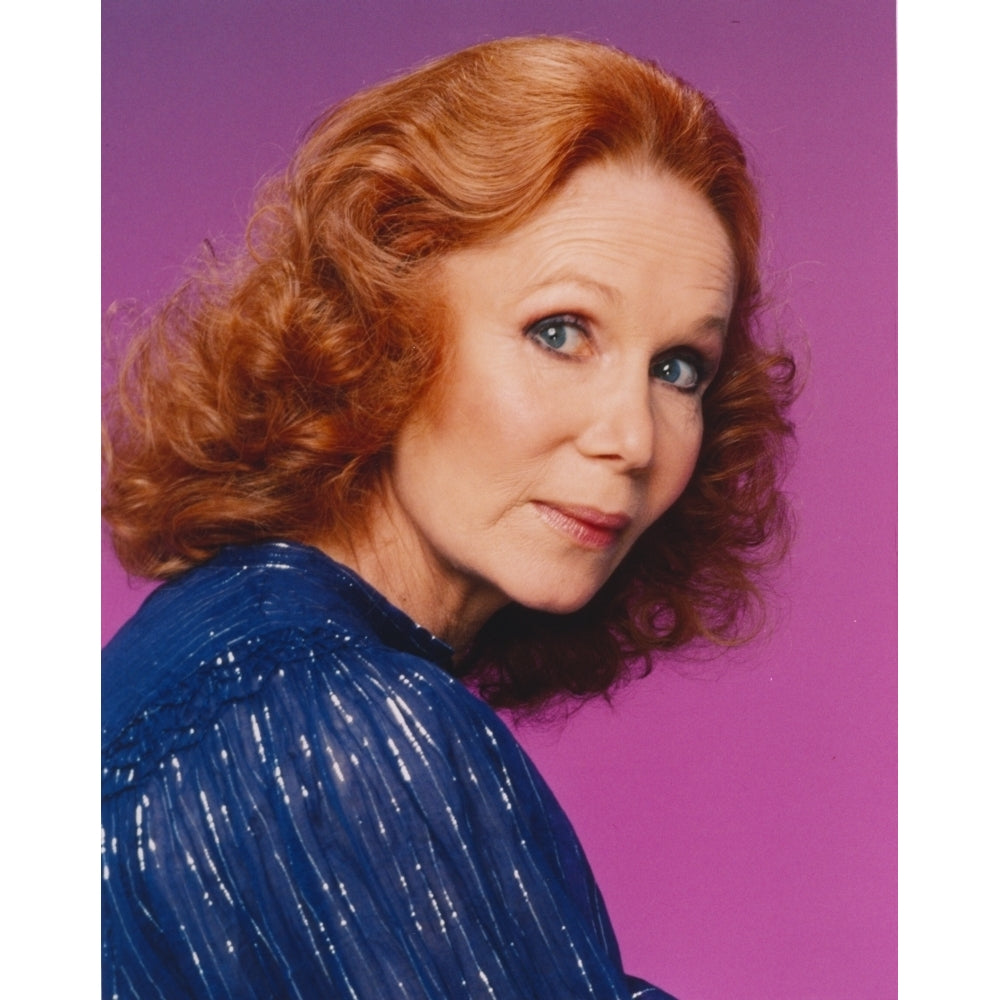 Katherine Helmond Side View Pose in Blue Dress Photo Print Image 1