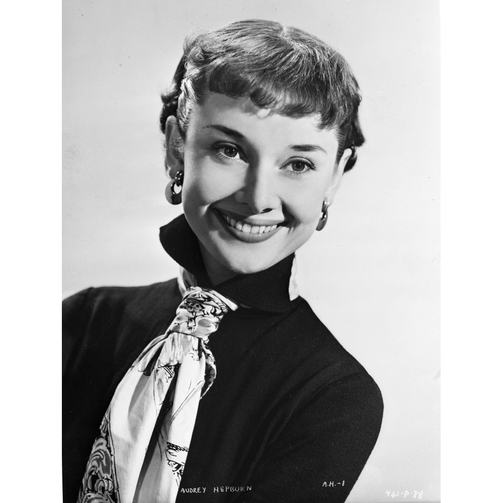 Audrey Hepburn White Scarf Portrait Photo Print Image 1