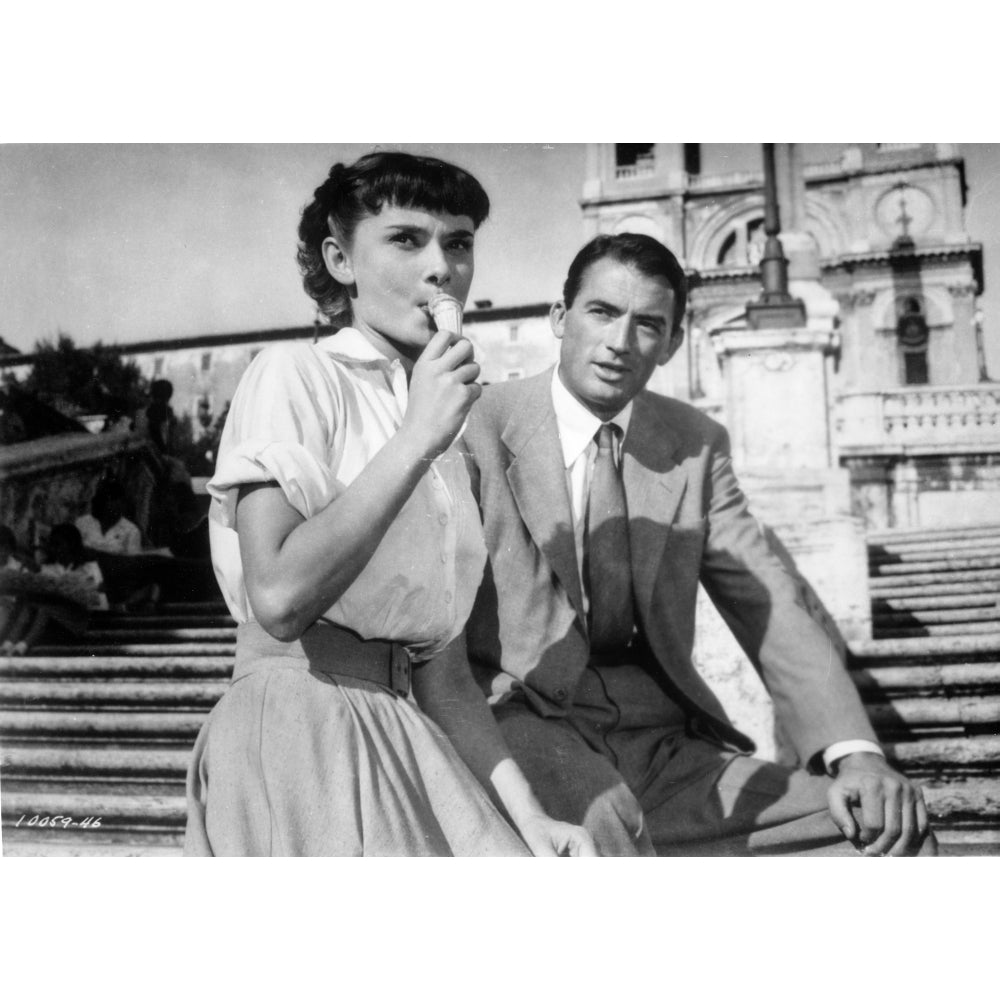 Audrey Hepburn and Gregory Peck in Roman Holiday Photo Print Image 1