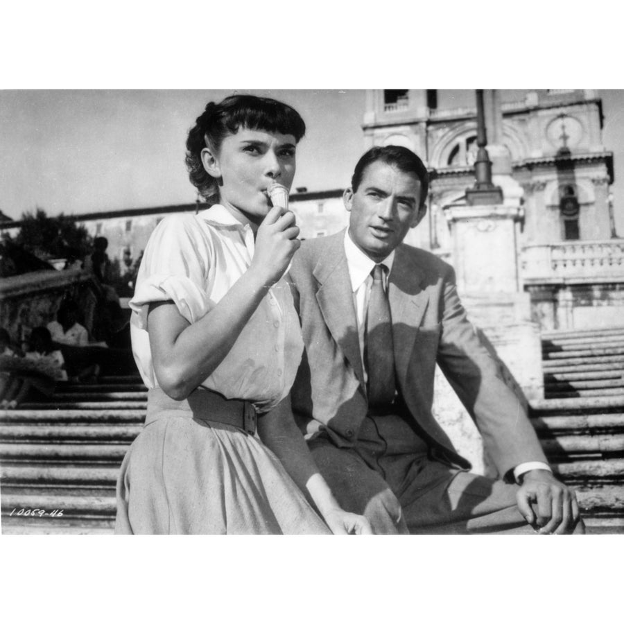 Audrey Hepburn and Gregory Peck in Roman Holiday Photo Print Image 1