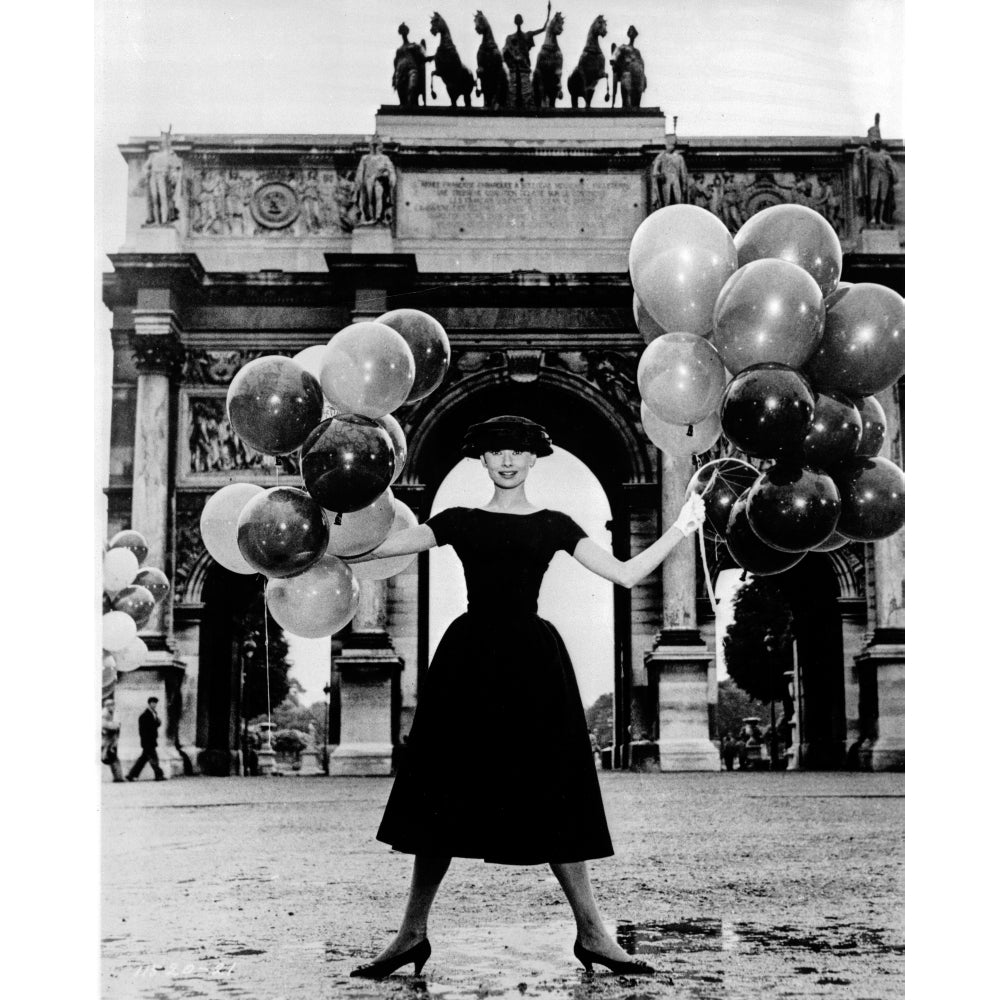 Audrey Hepburn Funny Face Black Dress Photo Print Image 1