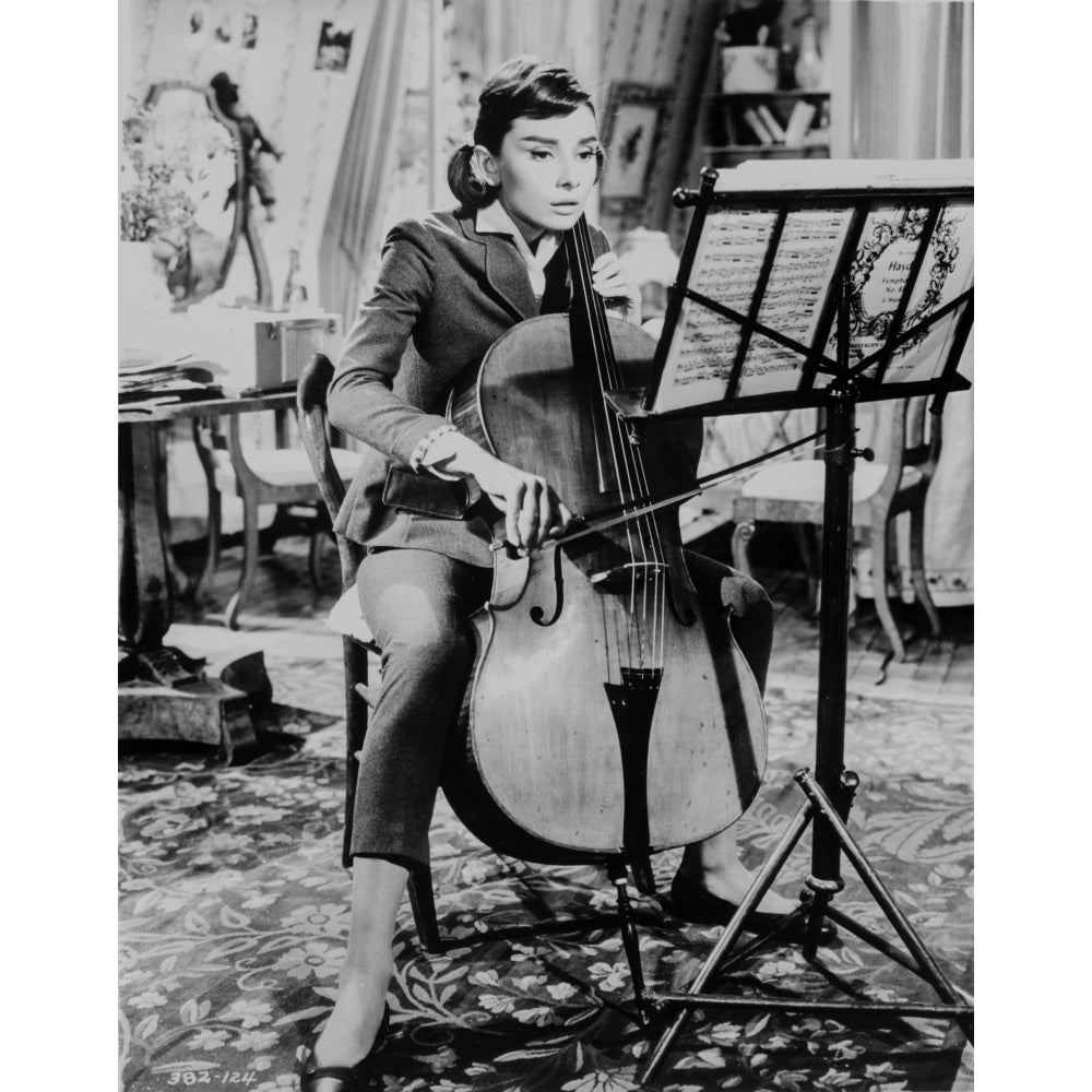 Audrey Hepburn Love in the Afternoon Playing Violin +tograph High Qu Photo Print Image 1