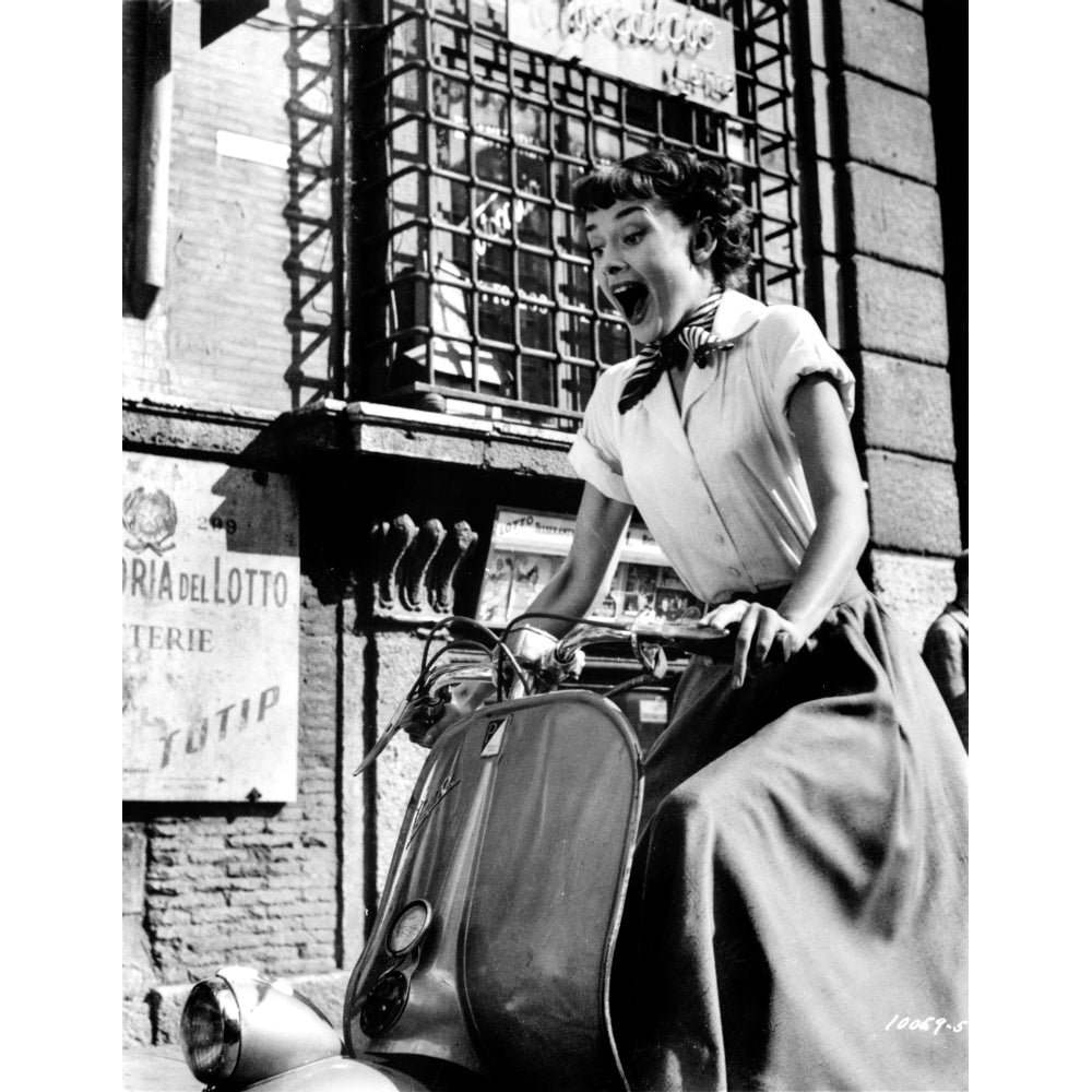 Audrey Hepburn Roman Holiday Riding Vespa Photo Print Image 1