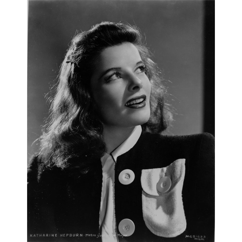 Katharine Hepburn posed in Black Dress Photo Print Image 1