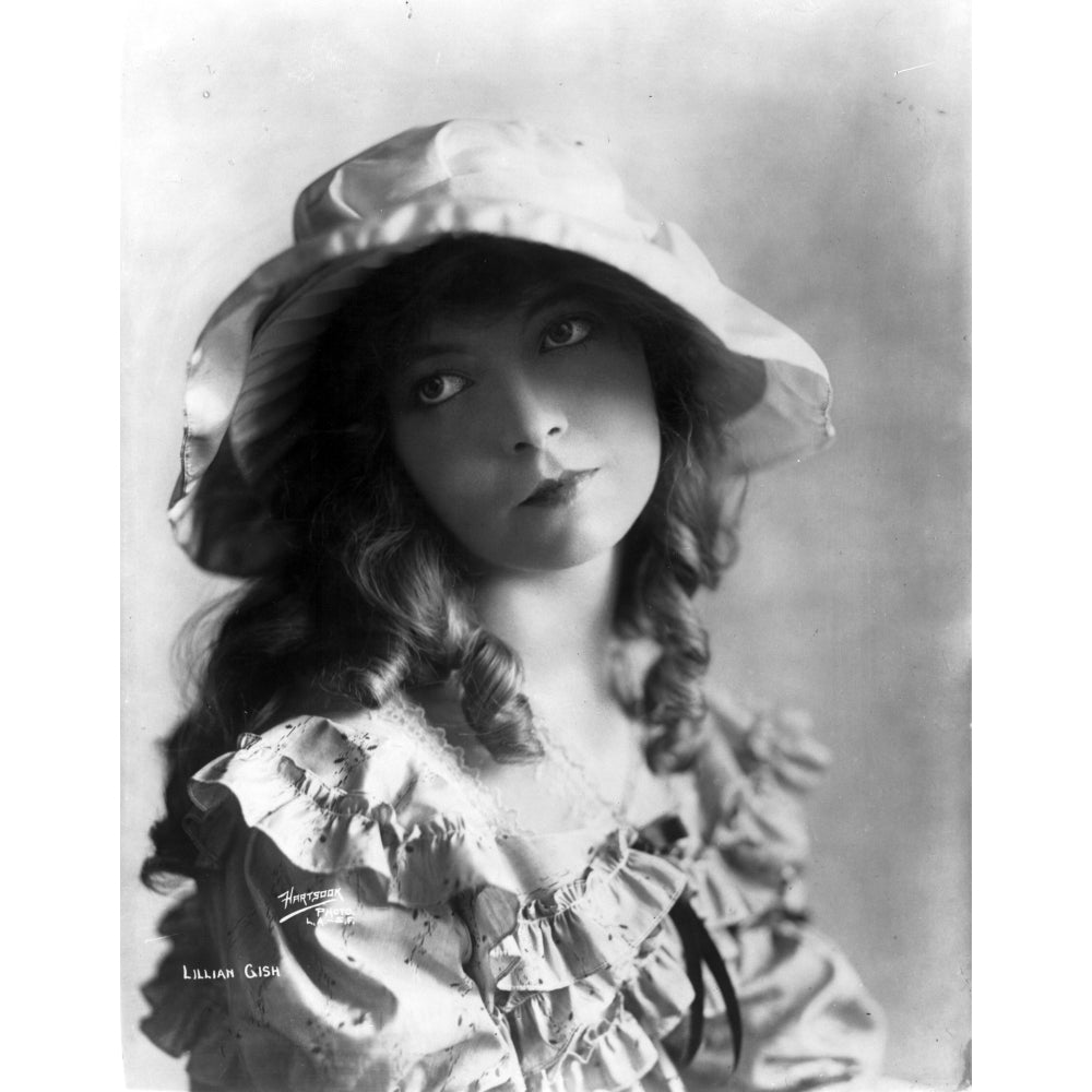 Lillian Gish on Ruffled Dress With Hat Portrait Photo Print Image 1