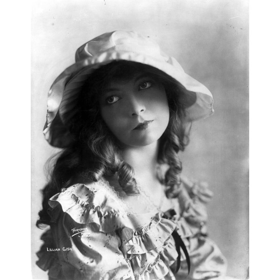 Lillian Gish on Ruffled Dress With Hat Portrait Photo Print Image 1