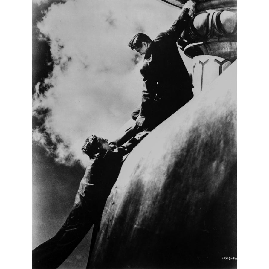 Saboteur Movie Scene in Black and White Photo Print Image 1