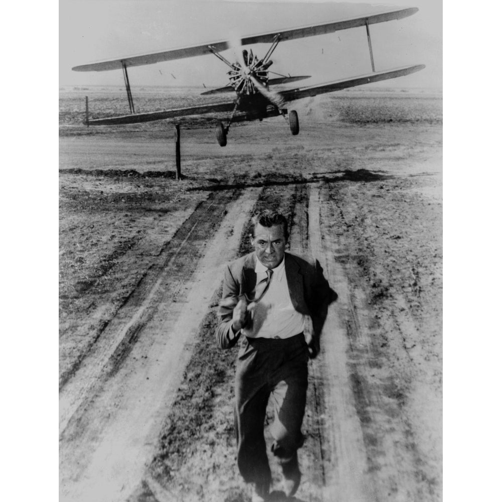 North By Northwest Running Scene in Black and White Photo Print Image 1