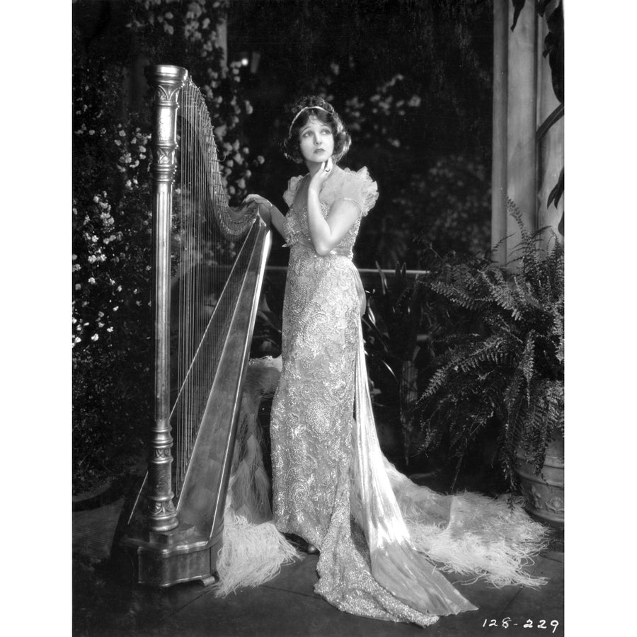 Corrinne Griffith on a Lace Gown with Harp Photo Print Image 1