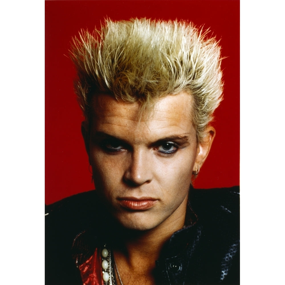 Billy Idol Close Up Portrait with Red Background Photo Print Image 1