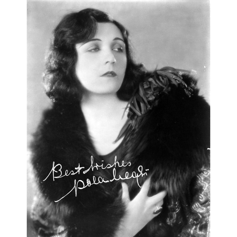 Pola Negri on a Gown with Signature Photo Print Image 1