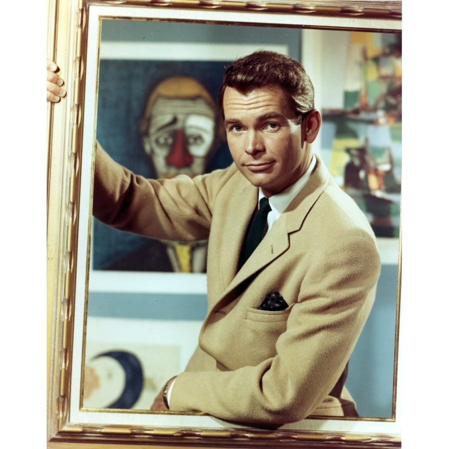 Dean Jones in Brown Coat in Black and White Photo Print Image 1