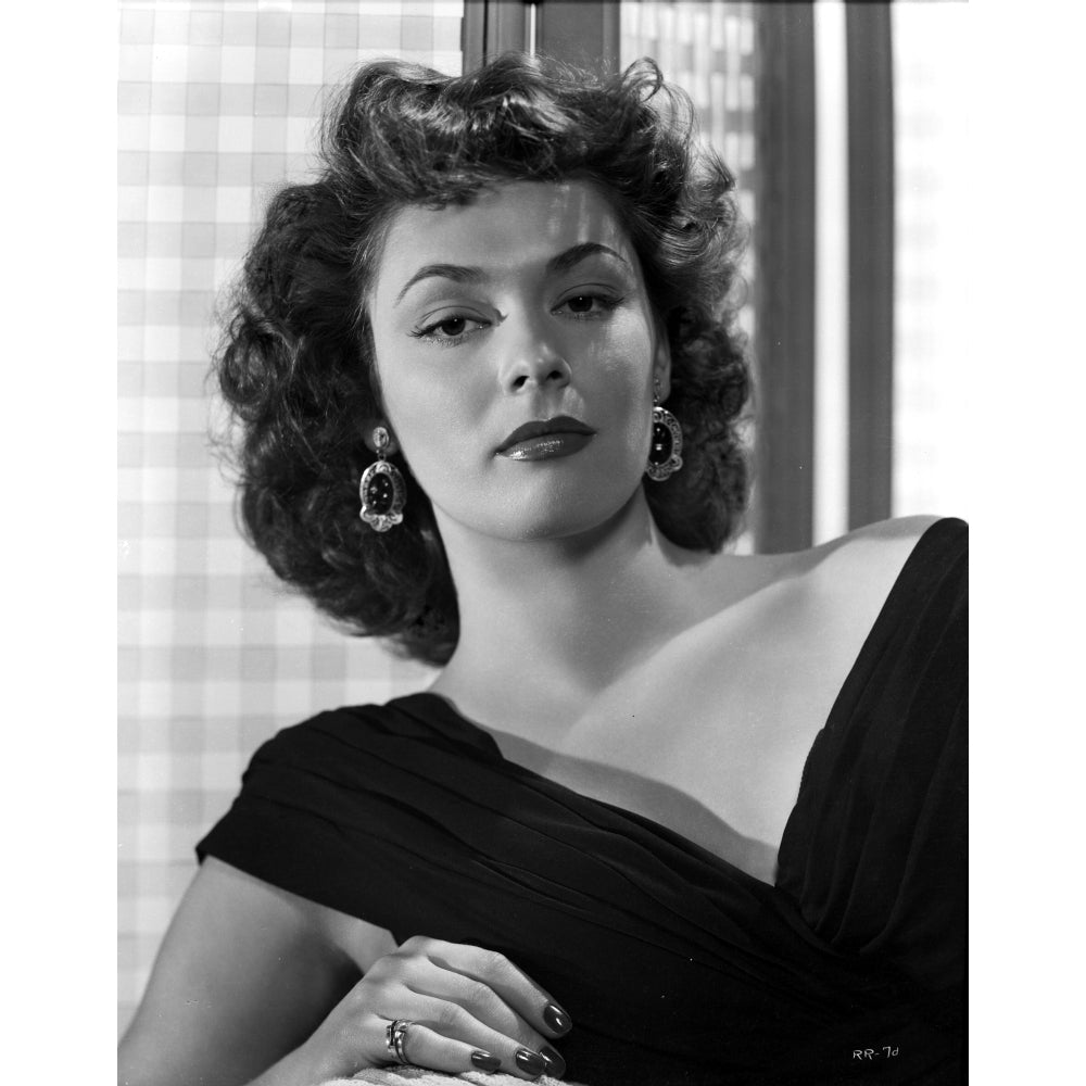 Ruth Roman Curly Hair in Black Gown Photo Print Image 1