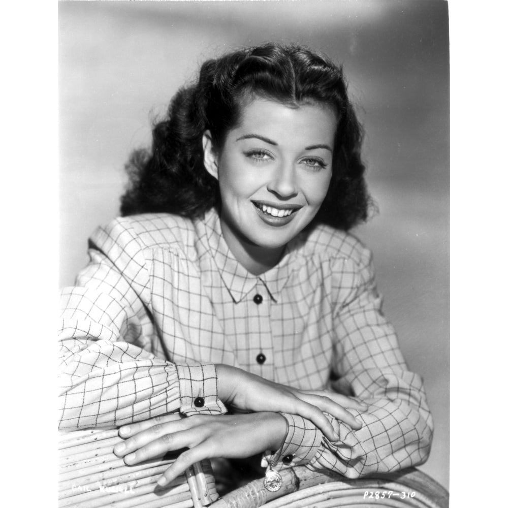 Gail Russell smiling in Checkered Shirt Photo Print Image 1