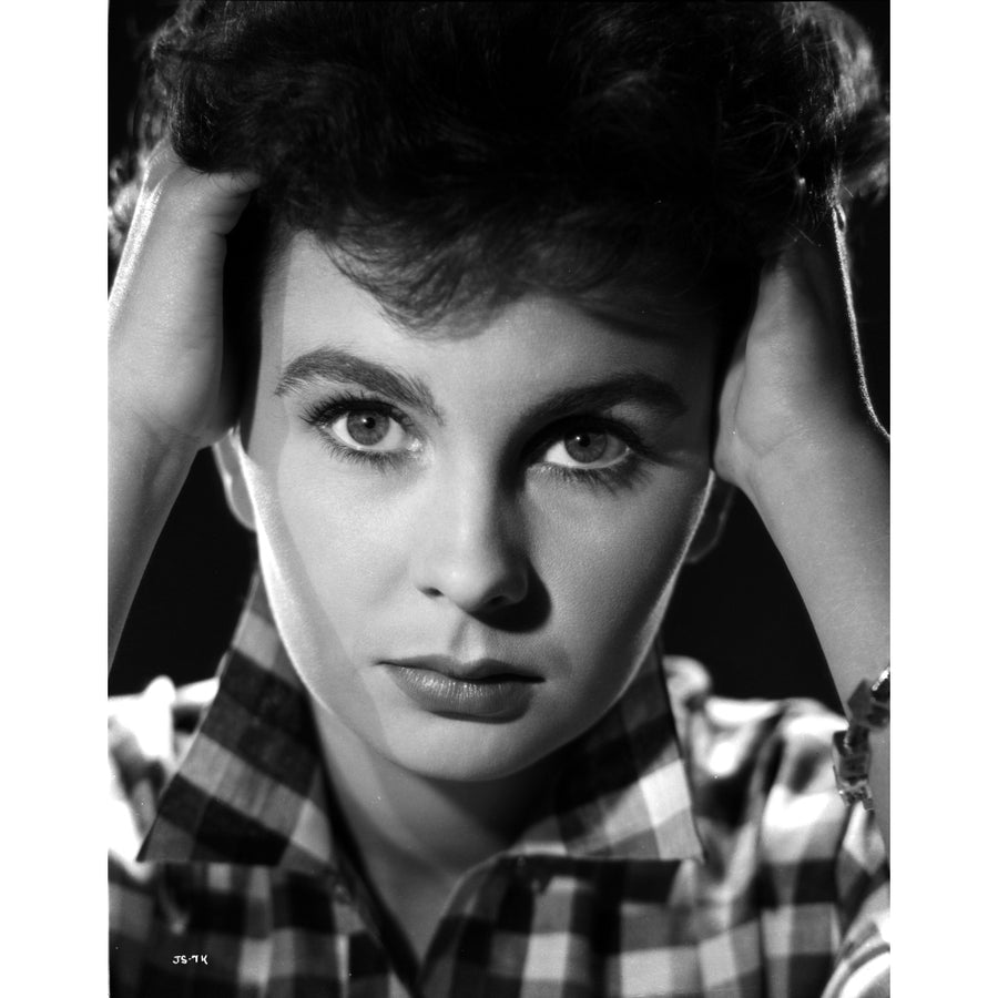 Jean Simmons Portrait in Checkered Long Sleeve Collar Shirt Photo Print Image 1