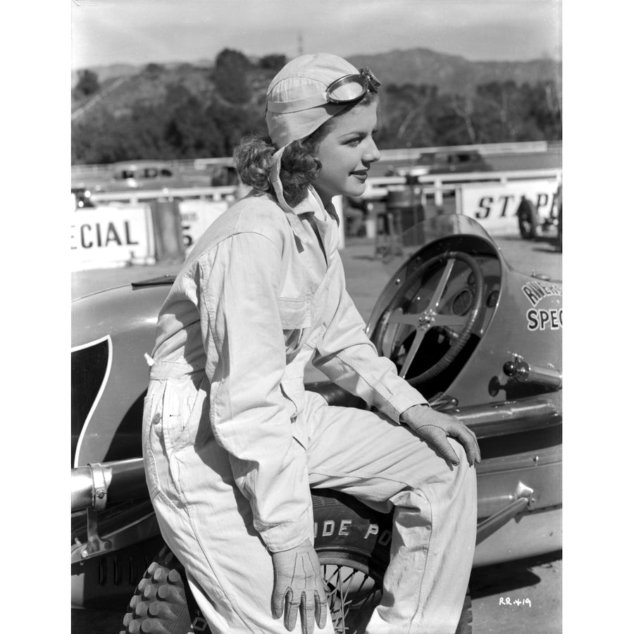 Ann Sheridan sitting on a Racing Car Photo Print Image 1