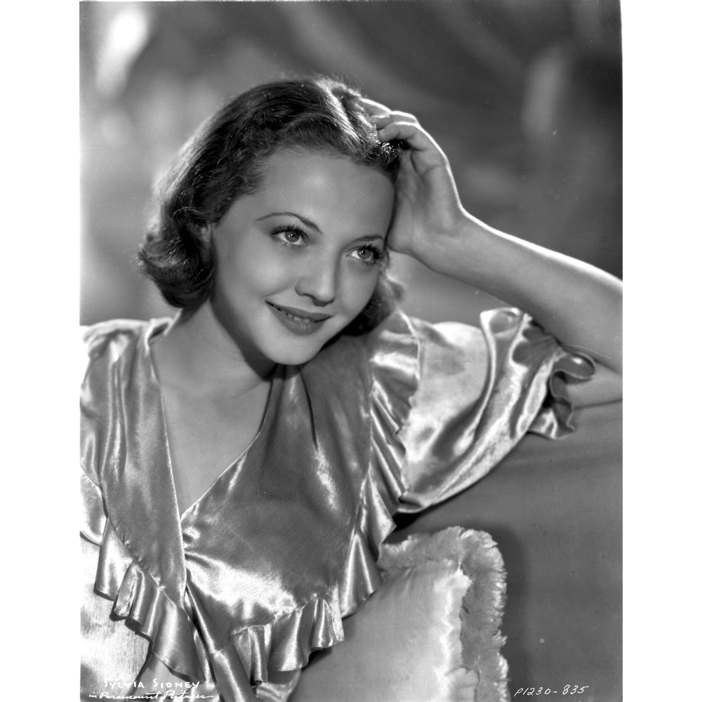 Sylvia Sidney Posed in a Silk Dress Photo Print Image 1