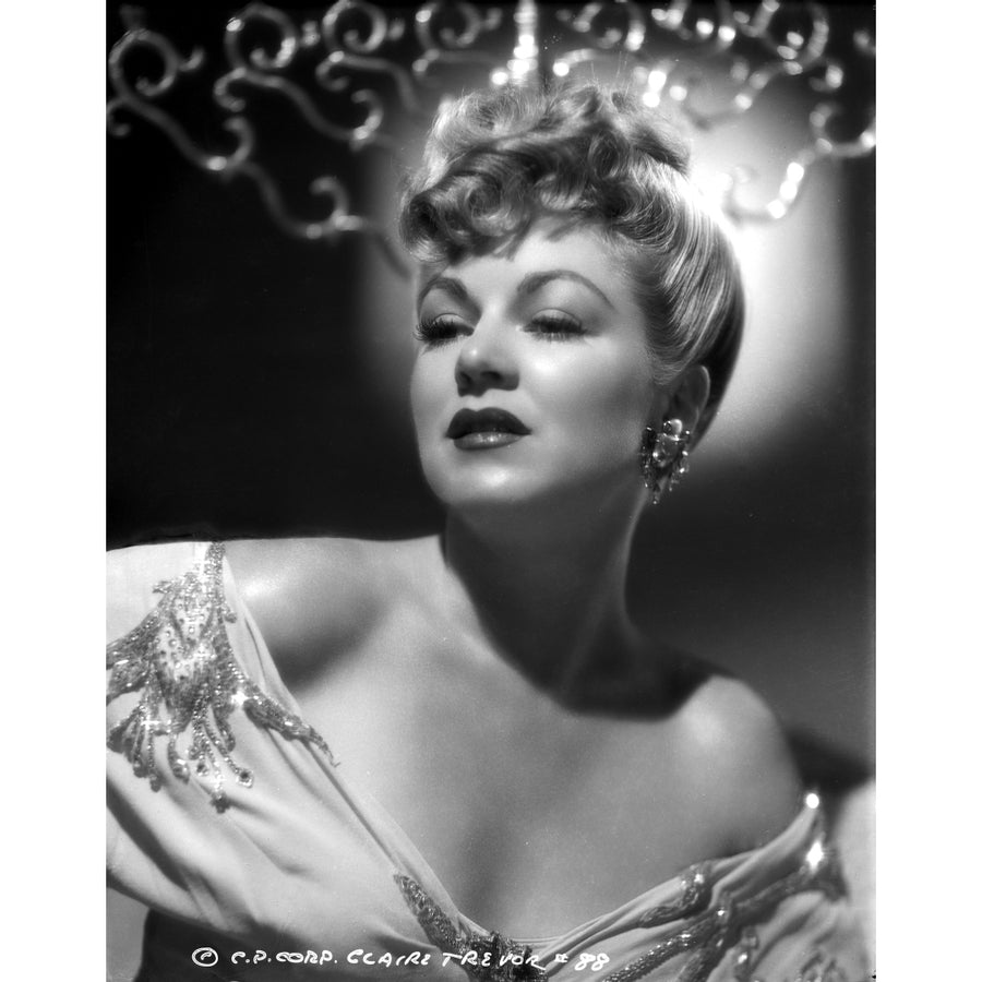 Claire Trevor Posed in Floral Dress Classic Portrait Photo Print Image 1