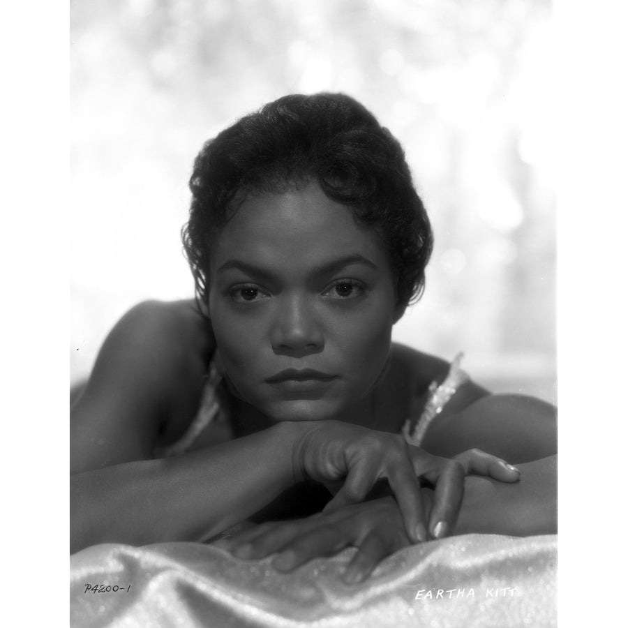 Eartha Kitt Portrait in Black and White Photo Print Image 1