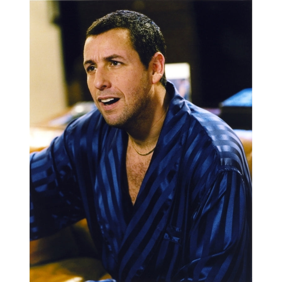 Adam Sandler in Black and Blue Striped Robe Photo Print Image 1