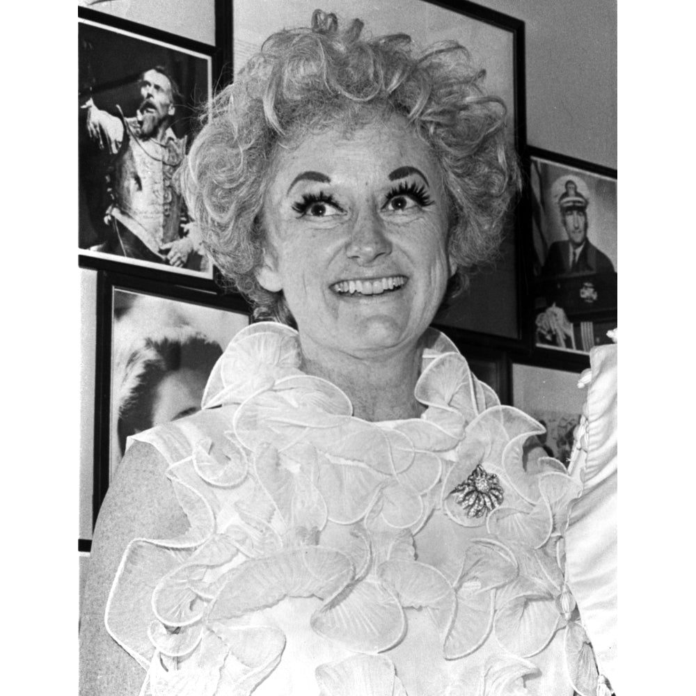 Phyllis Diller smiling and Looking Away Portrait wearing White Lace Dress Photo Print Image 1