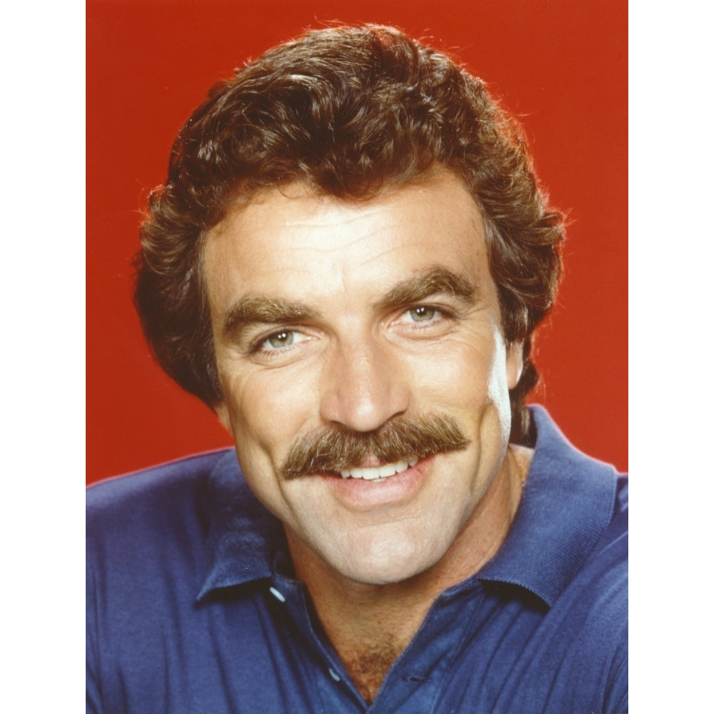 Tom Selleck in Blue Polo Shirt Close-up Portrait Photo Print Image 1