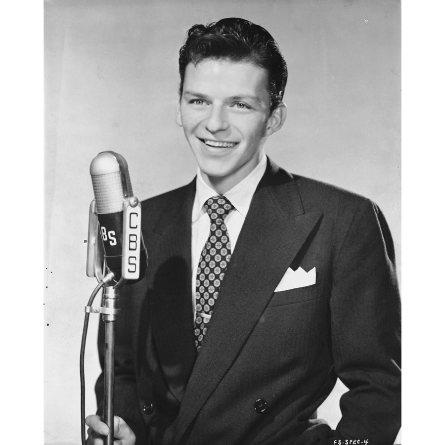 Frank Sinatra smiling in Portrait with Signature Photo Print Image 1