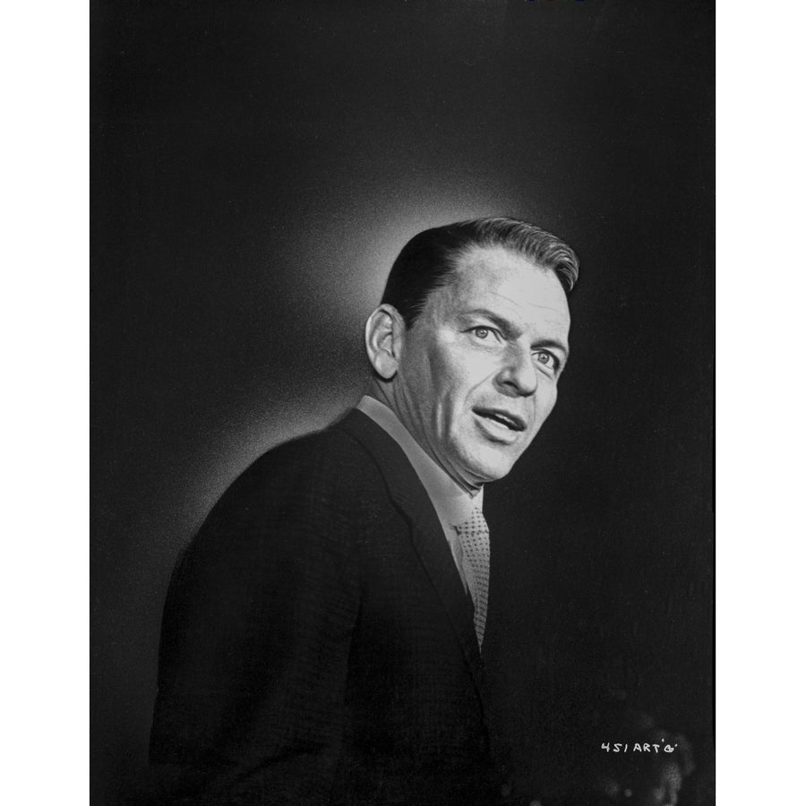 Frank Sinatra Posed in Suit with Mouth Slightly Open Photo Print Image 1