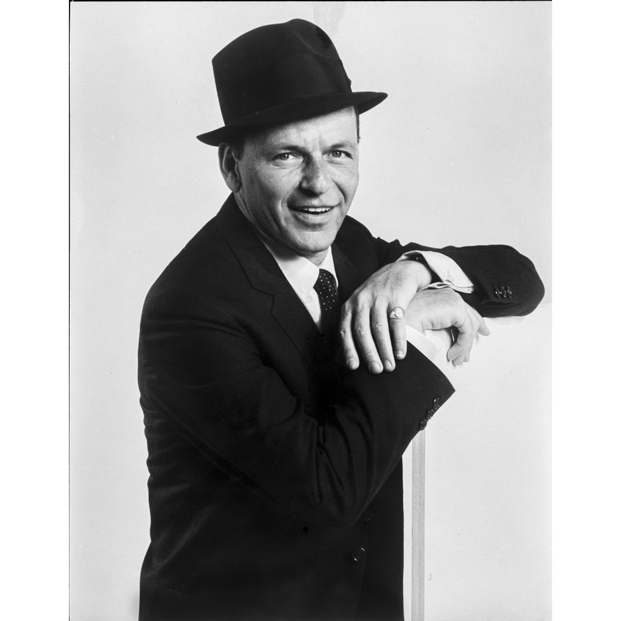 Frank Sinatra smiling in Suit and Hat Photo Print Image 1