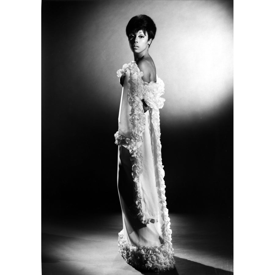 Diahann Carroll Posed in Furry Dress Photo Print Image 1