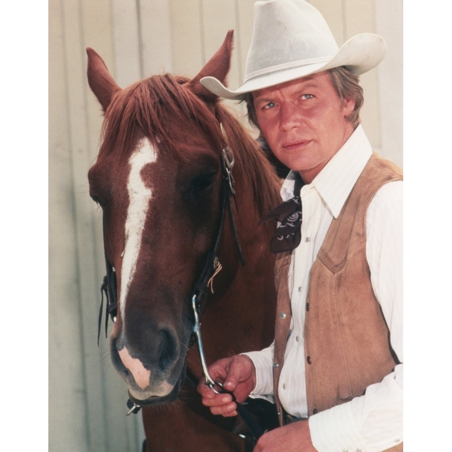 David Soul posed with Horse Portrait Photo Print Image 1