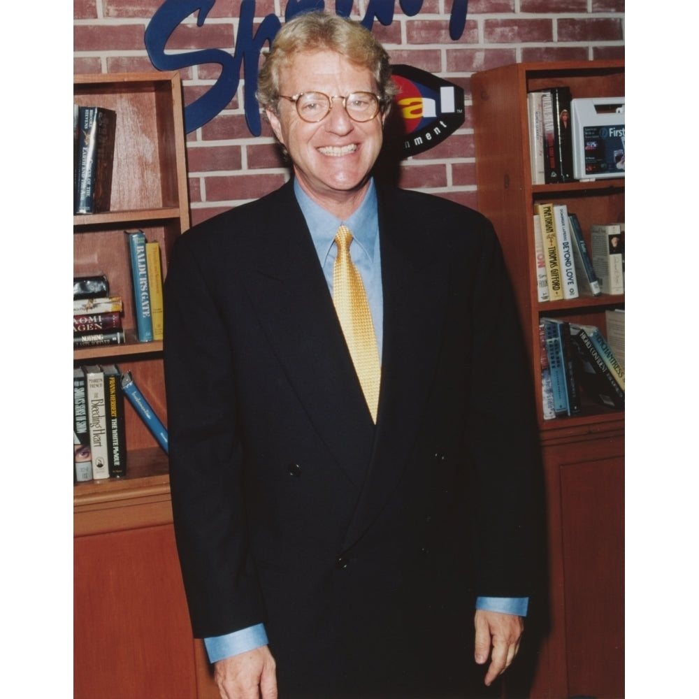 Jerry Springer smiling in Black Suit Portrait Photo Print Image 1