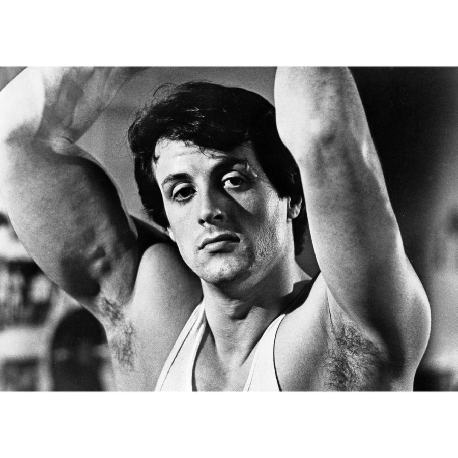 Sylvester Stallone wearing a Tank Top and Hands Raised Photo Print Image 1