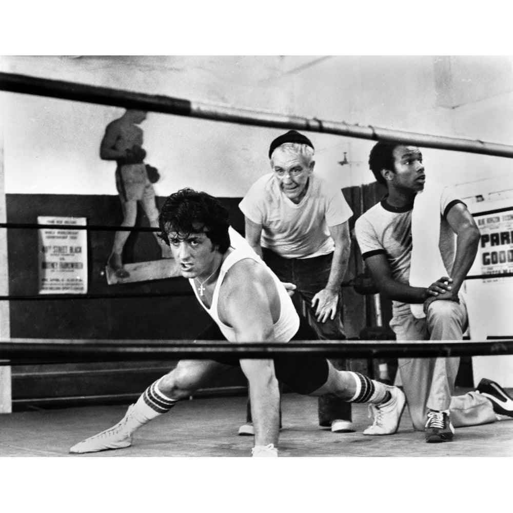 Sylvester Stallone Working out in a Classic Movie Scene Photo Print Image 1