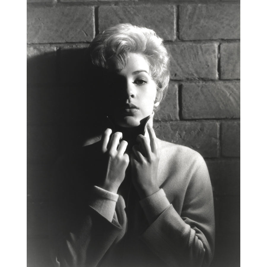 Stella Stevens Posed in Black and White Portrait wearing Turtle Neck Sweater Photo Print Image 1