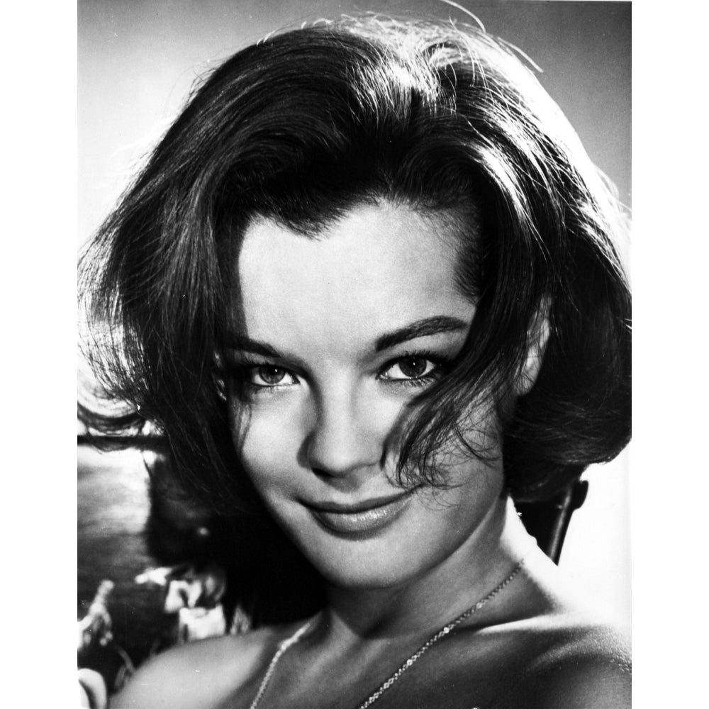 Romy Schneider smiling in Black and White Portrait Photo Print Image 1