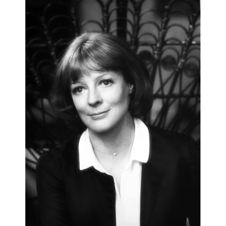 Maggie Smith smiling in Black and White Dress Portrait Photo Print Image 1