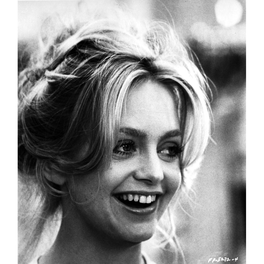 Goldie Hawn smiling Close Up Portrait Black and White Photo Print Image 1