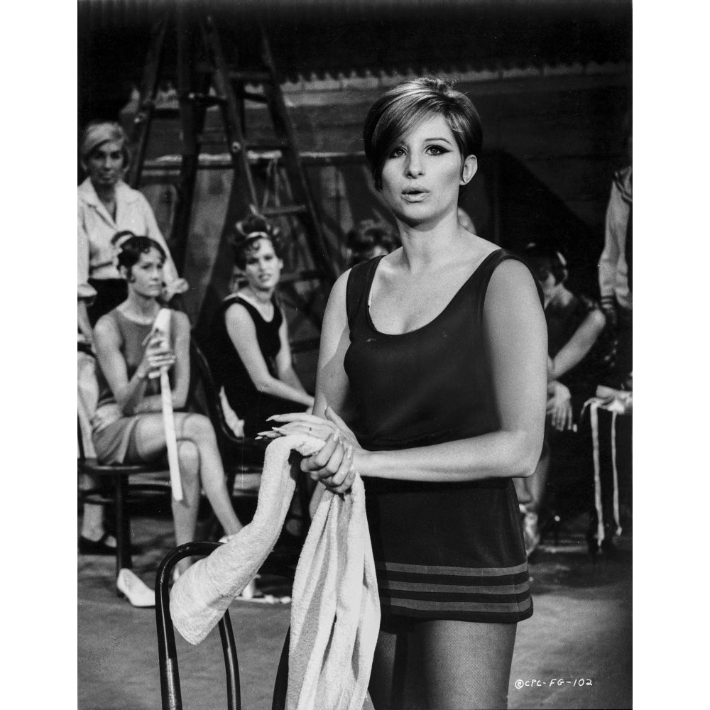 Barbra Streisand Photograph In Black Dress Holding A Towel Photo Print Image 1