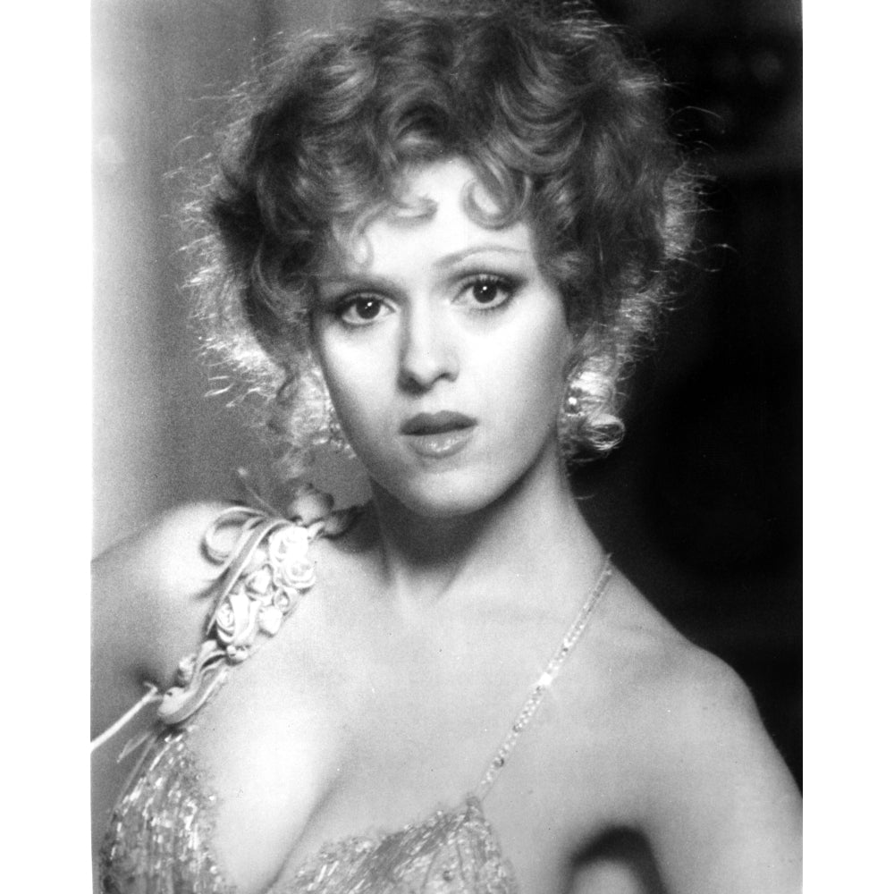 Bernadette Peters Portrait in White V-Neck Halter Silk Dress Photo Print Image 1