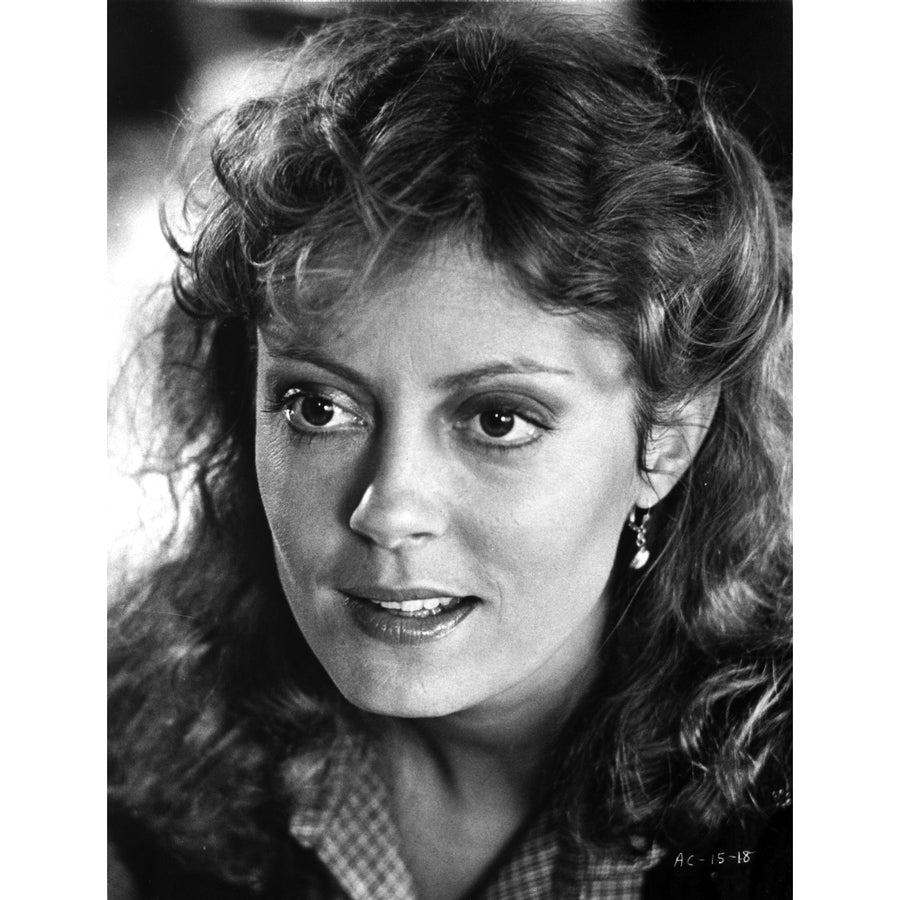 Susan Sarandon wearing a Printed Polo with Curly Hair Photo Print Image 1