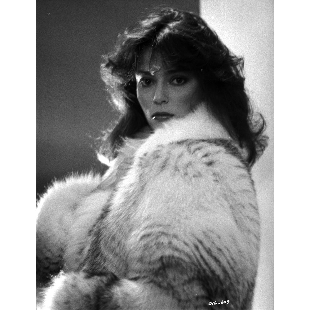 Rachel Ward Posed in Black and White Portrait wearing faux Coat Photo Print Image 1